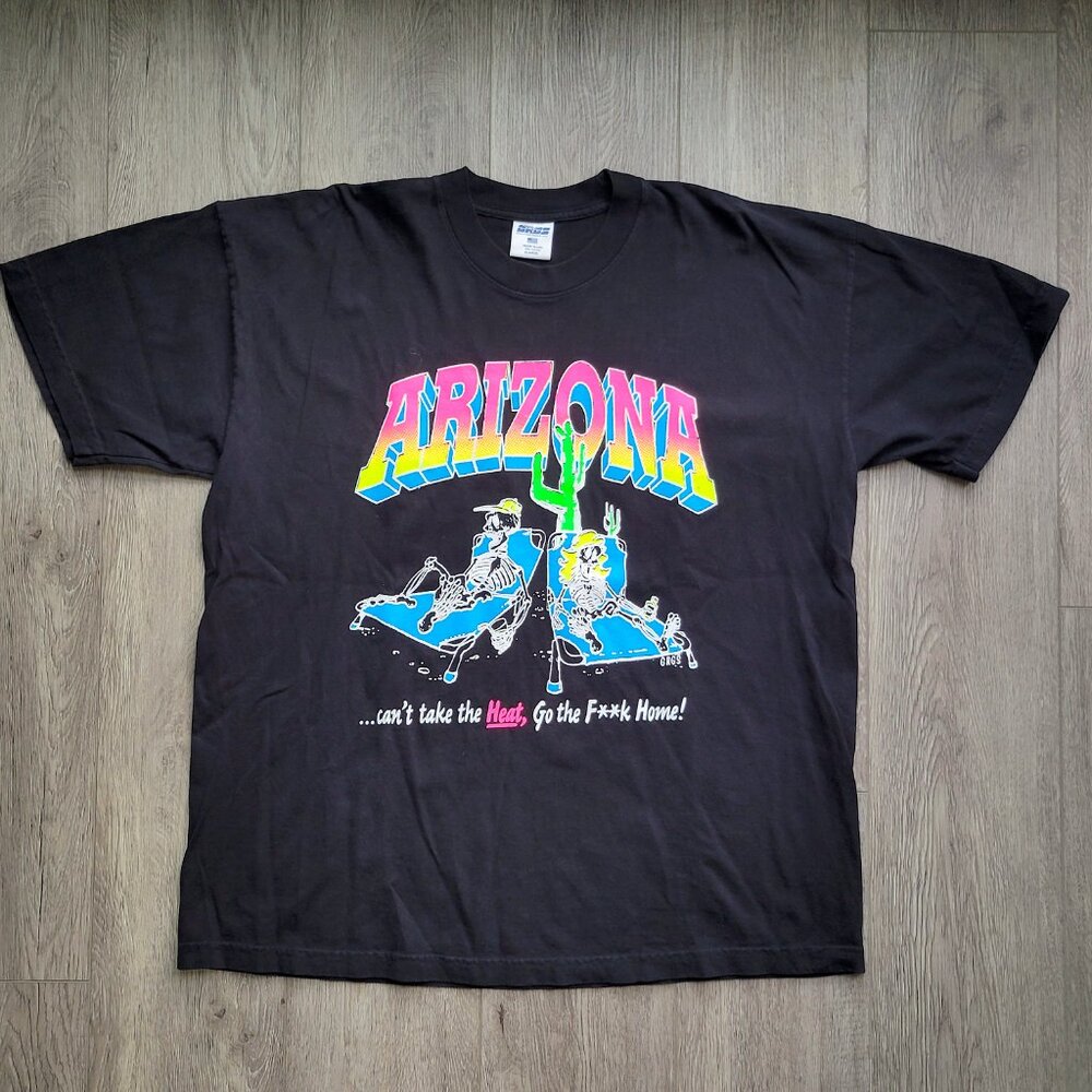 Arizona print black heavyweight t-shirt by Lockwood51 size XL